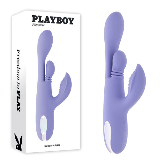 Playboy Pleasure NUBBIN RUBBIN -  24.1 cm USB Rechargeable Thrusting Rabbit Vibrator