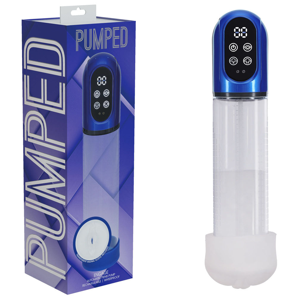 PUMPED Engage Automatic Penis Pump -  - Metallic  USB Rechargeable Auto Penis Pump
