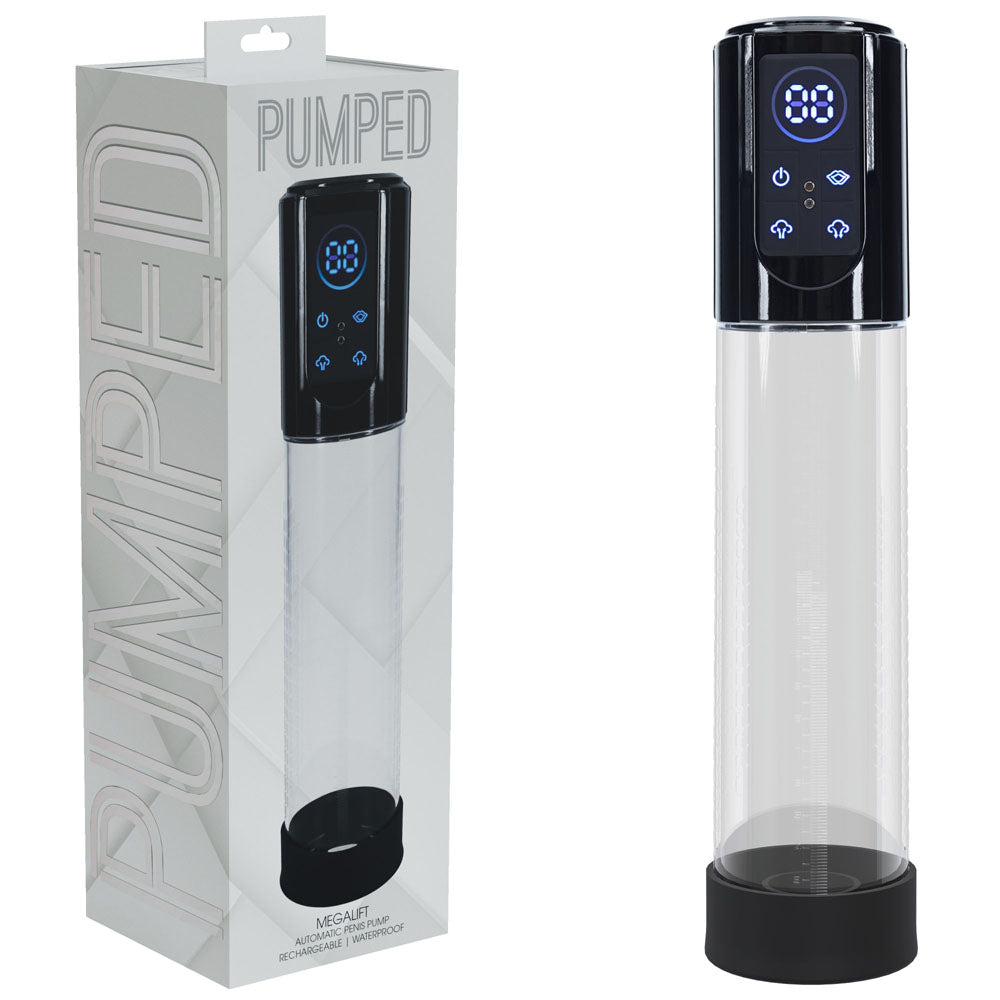 PUMPED MegaLift Automatic Penis Pump -  - /Clear USB Rechargeable Auto Penis Pump