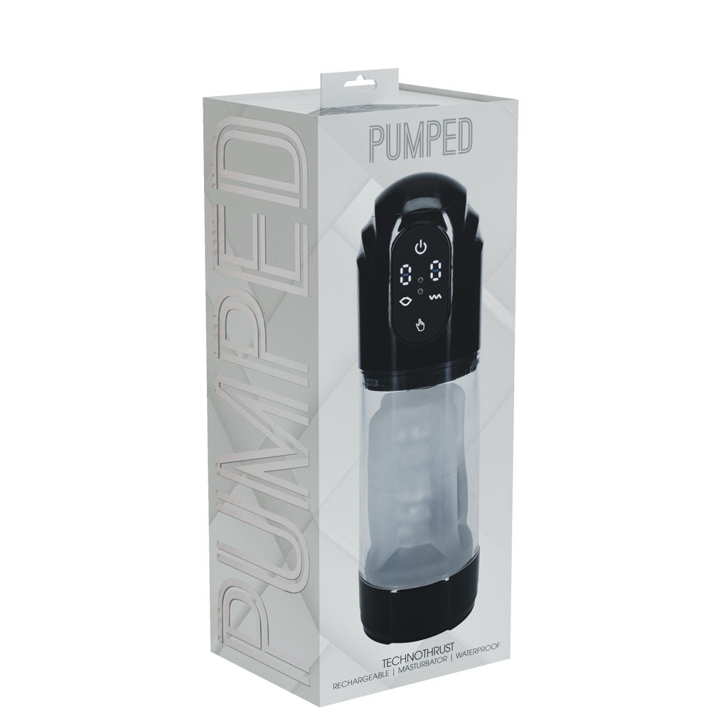 PUMPED TechnoThrust Auto Masturbator - /Clear USB Rechargeable Auto Maturbator