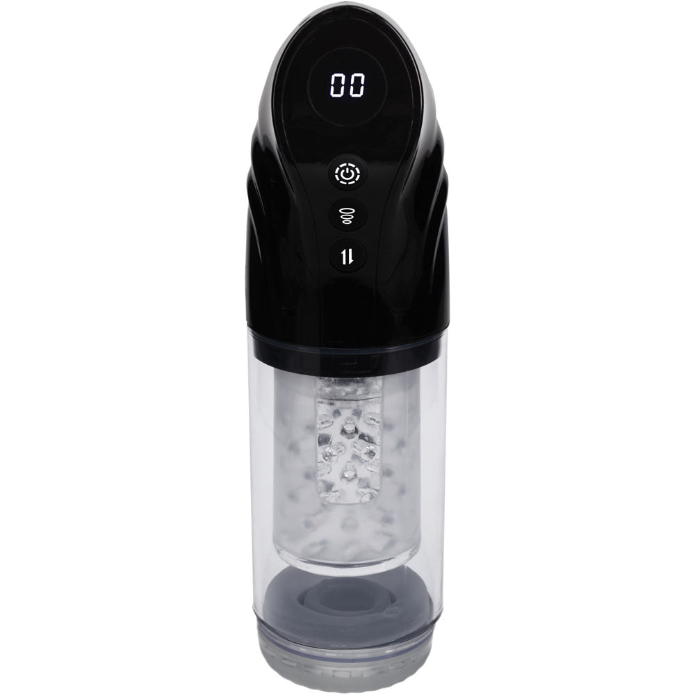 PUMPED Strokemate - /Clear USB Rechargeable Sucking Rotating and Thrusting Auto Masturbator