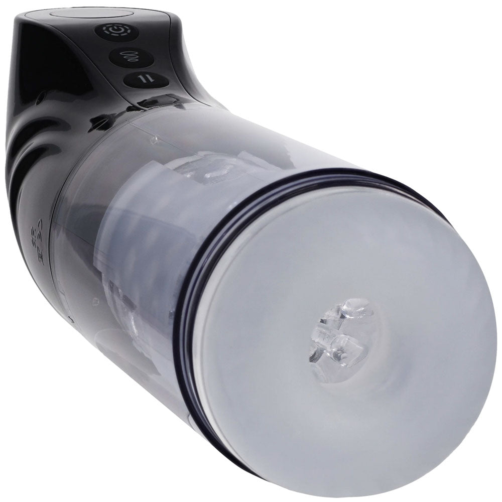 PUMPED Strokemate - /Clear USB Rechargeable Sucking Rotating and Thrusting Auto Masturbator