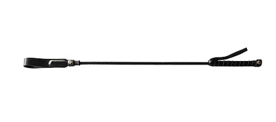 Rouge Black Long Riding Crop Slim Leather Tip 24"