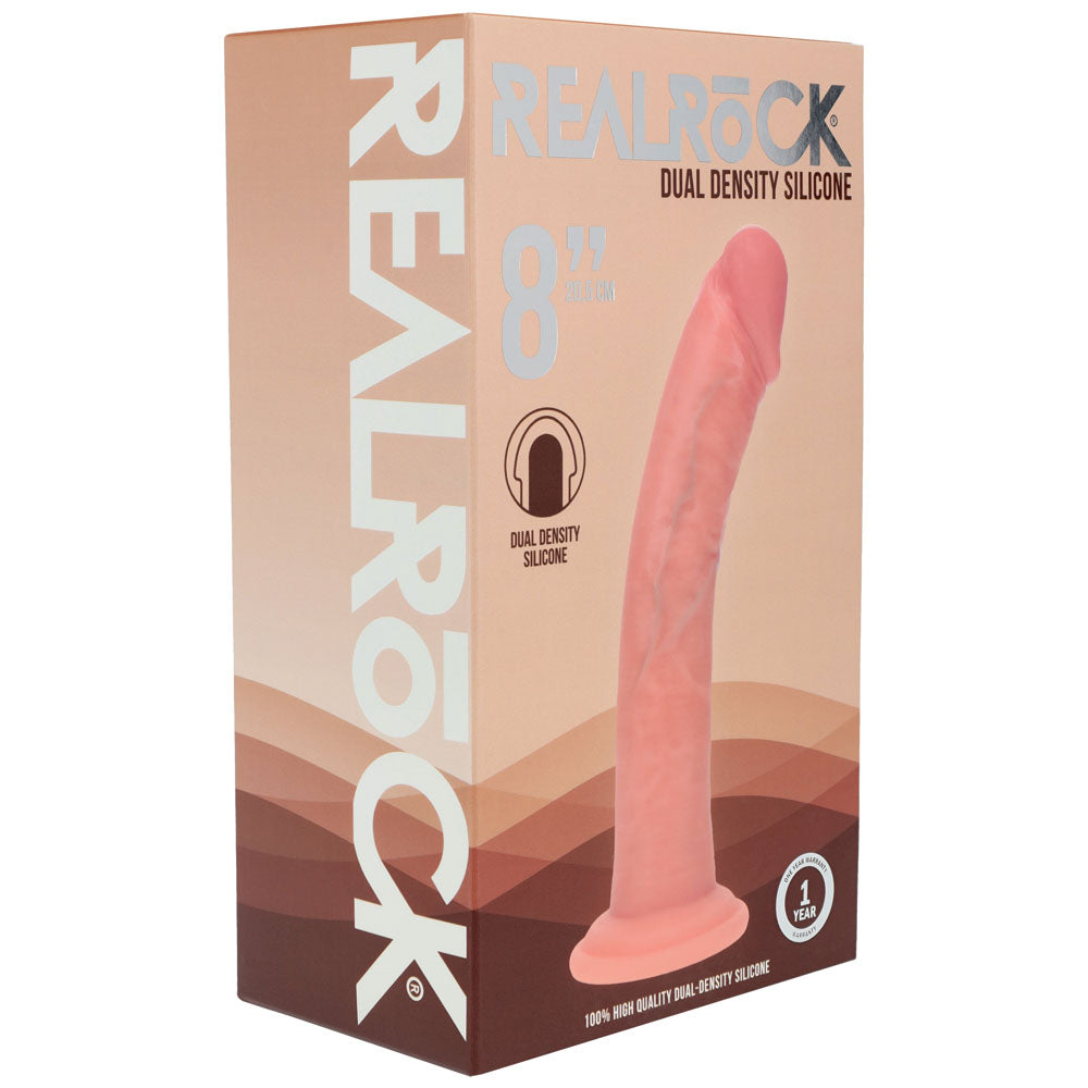 REALROCK Dual Density Silicone 8'' Curved Dildo -  -  20.5 cm Dildo