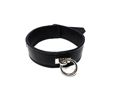 rouge Leather Plain Collar Black