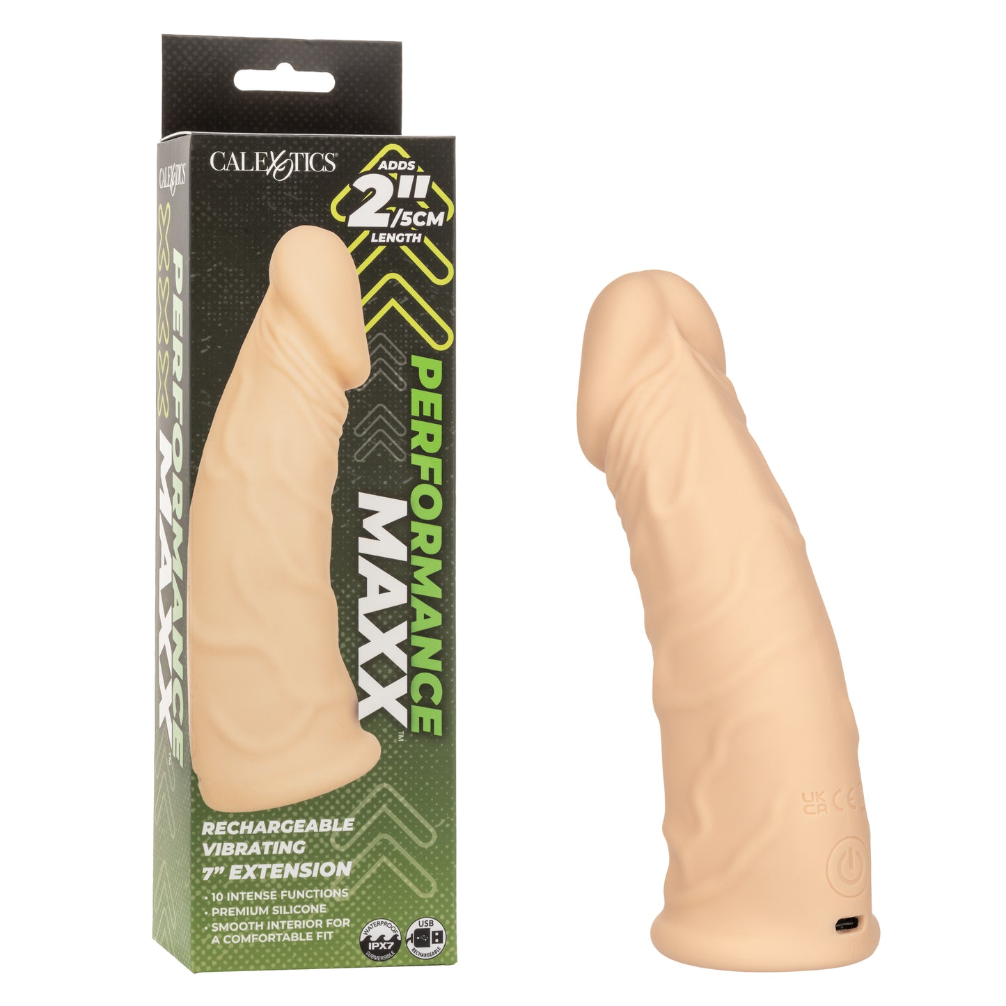 PERFORMANCE MAXX 7" RECHARGEABLE VIBRATING EXTENSION -IVORY Default Title