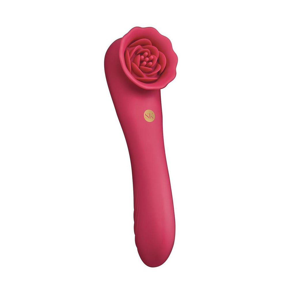 Secret Kisses ROSEGASM ROSE QUAKE -  18.8 cm USB Rechargeable Dual Ended Tapping Vibrator
