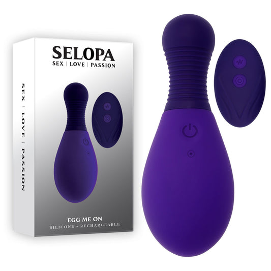 Selopa EGG ME ON - 10 cm USB Rechargeable Egg with Wireless Remote Purple
