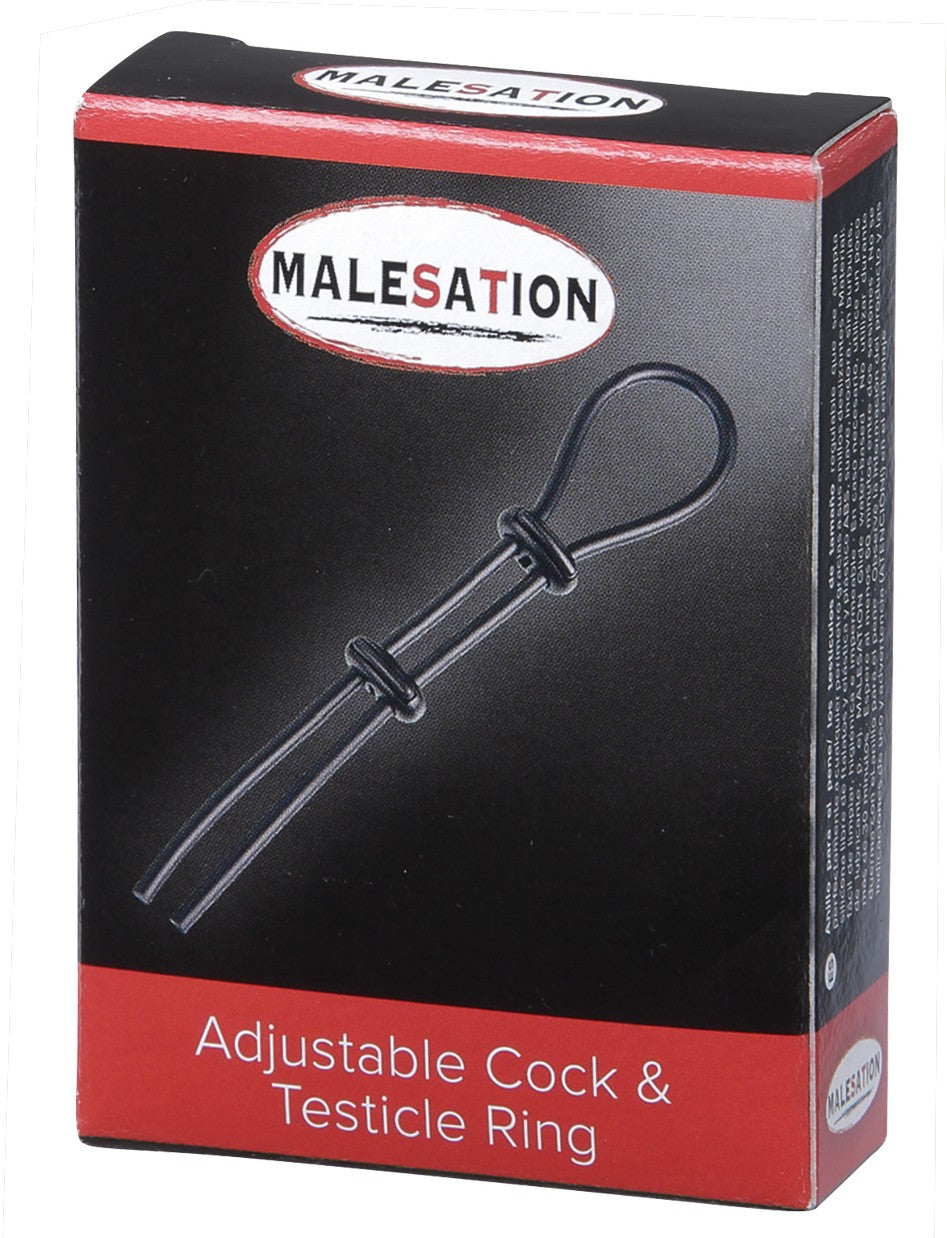 MALESATION ADJUSTABLE COCK AND TESTICLE RING Default Title