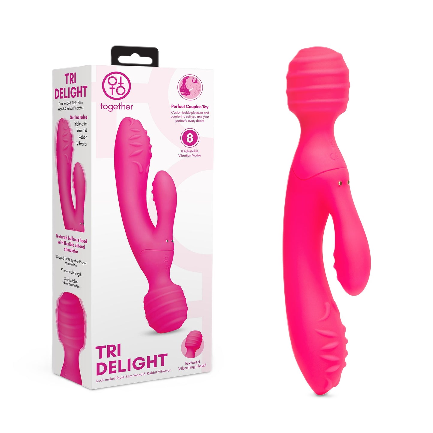 Together Toy Tri Delight Dual-Ended Triple Stim Wand & Rabbit Vibrator...