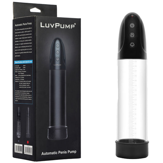 LuvPump Automatic Penis Pump - USB Rechargeable Automatic Penis Pump Clear