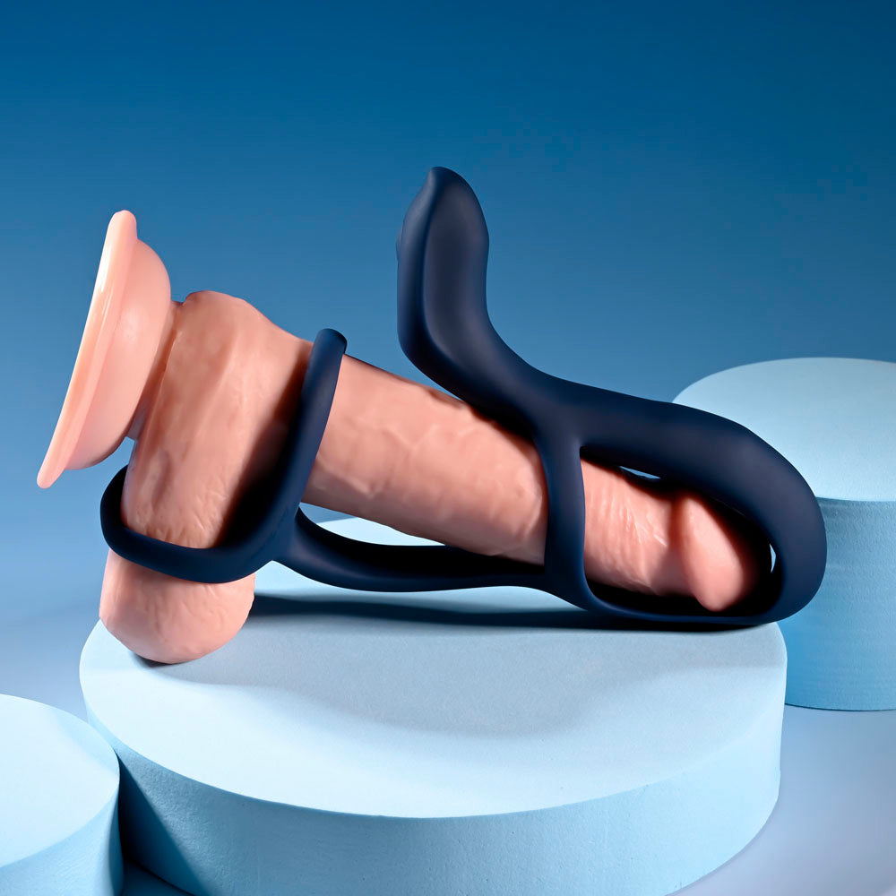 Zero Tolerance BIG TIME - Navy  USB Rechargeable Vibrating Penis Sleeve cock ring with Wireless Remote