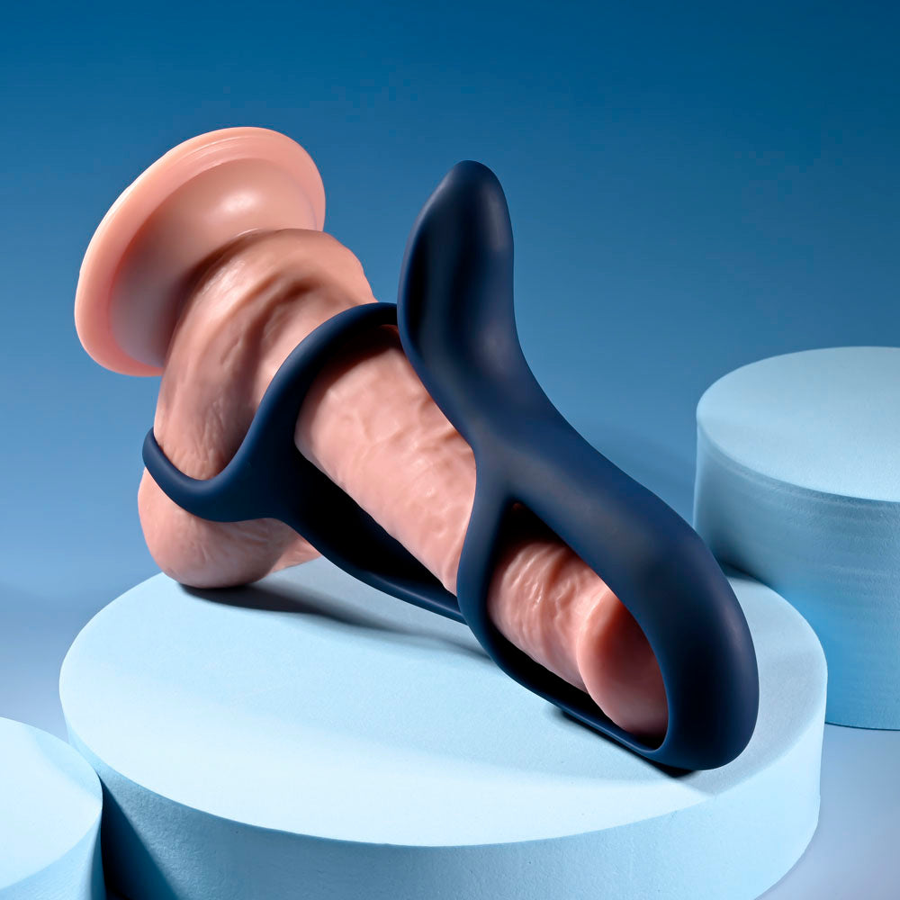 Zero Tolerance BIG TIME - Navy  USB Rechargeable Vibrating Penis Sleeve cock ring with Wireless Remote