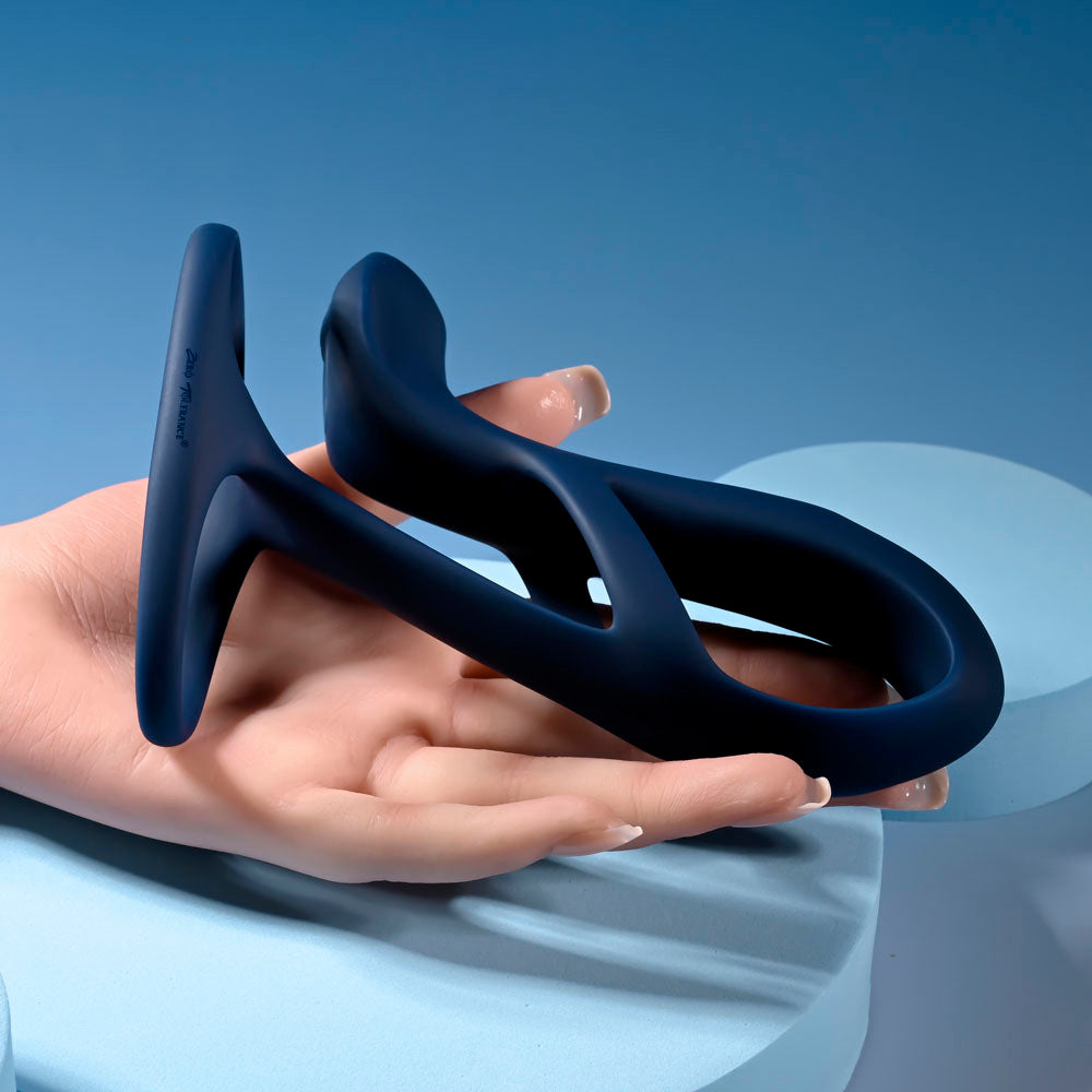 Zero Tolerance BIG TIME - Navy  USB Rechargeable Vibrating Penis Sleeve cock ring with Wireless Remote