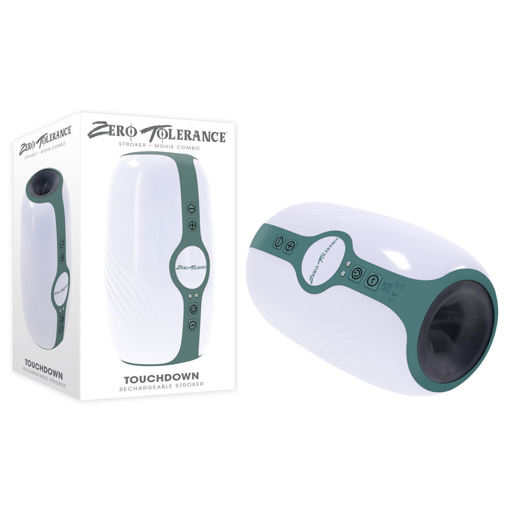Zero Tolerance TOUCHDOWN -  15 cm USB Rechargeable Vibrating & Tightening Stroker