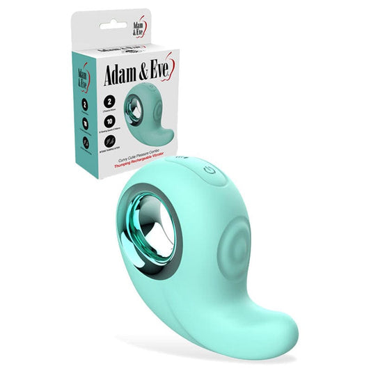 Adam & Eve CURVY CUTIE PLEASURE COMBO - Teal USB Rechargeable Tapping Stimulator Teal