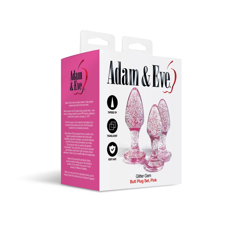 Adam & Eve Glitter Gem 3-Piece Butt Plug Set - Adam & Eve