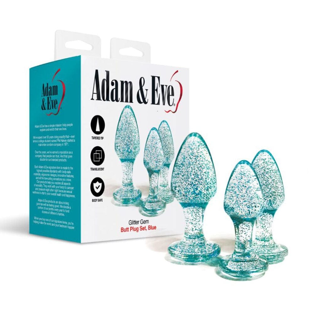 Adam & Eve Glitter Gem 3-Piece Butt Plug Set - Adam & Eve