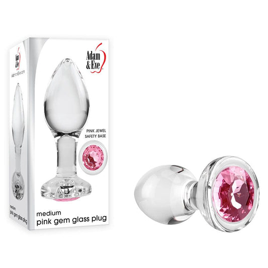 Adam & Eve PINK GEM GLASS PLUG MEDIUM Adam & Eve