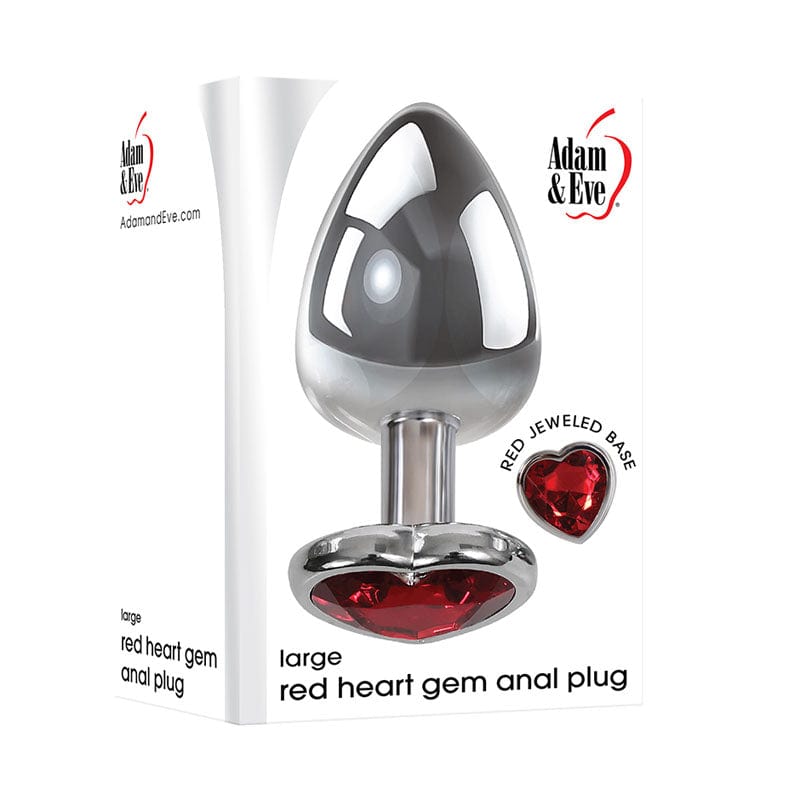 Adam & Eve Red Heart Gen Anal Plug - Large Adam & Eve