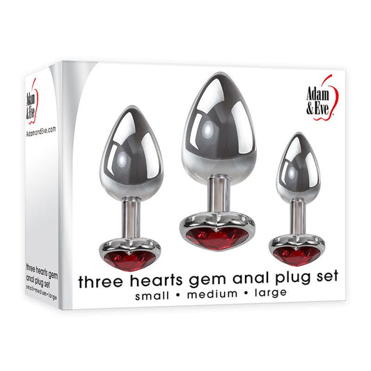 Adam & Eve Three Hearts Gem Anal Plug Set Adam & Eve