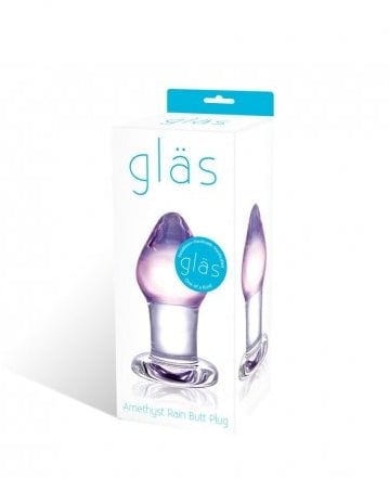 Amethyst Rain Glass Butt Plug Vibrant Vibes Australia - Quality Sex Toys - Great Prices