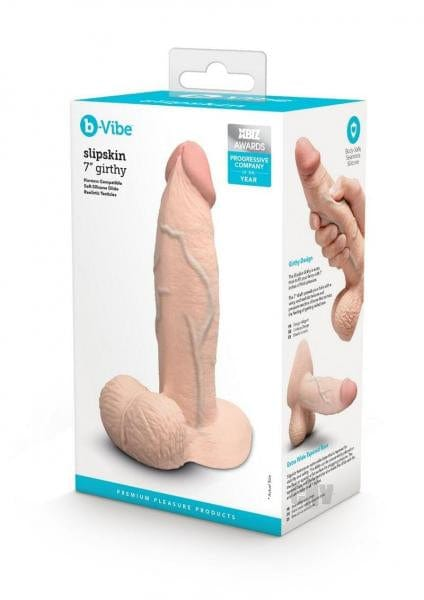 B-Vibe Slipskin Realistic Silicone Dildo- 7" Girthy Cream Vibrant Vibes Australia - Quality Sex Toys - Great Prices