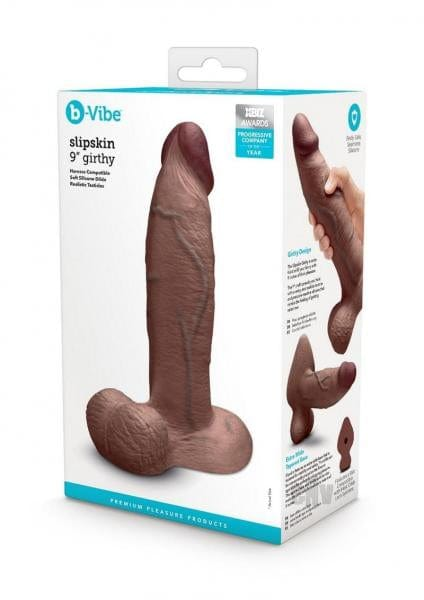 B-Vibe Slipskin Realistic Silicone Dildo- 9" Girthy Brown Vibrant Vibes Australia - Quality Sex Toys - Great Prices