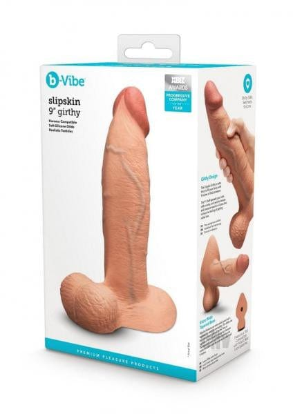 B-Vibe Slipskin Realistic Silicone Dildo- 9" Girthy Mocha Vibrant Vibes Australia - Quality Sex Toys - Great Prices