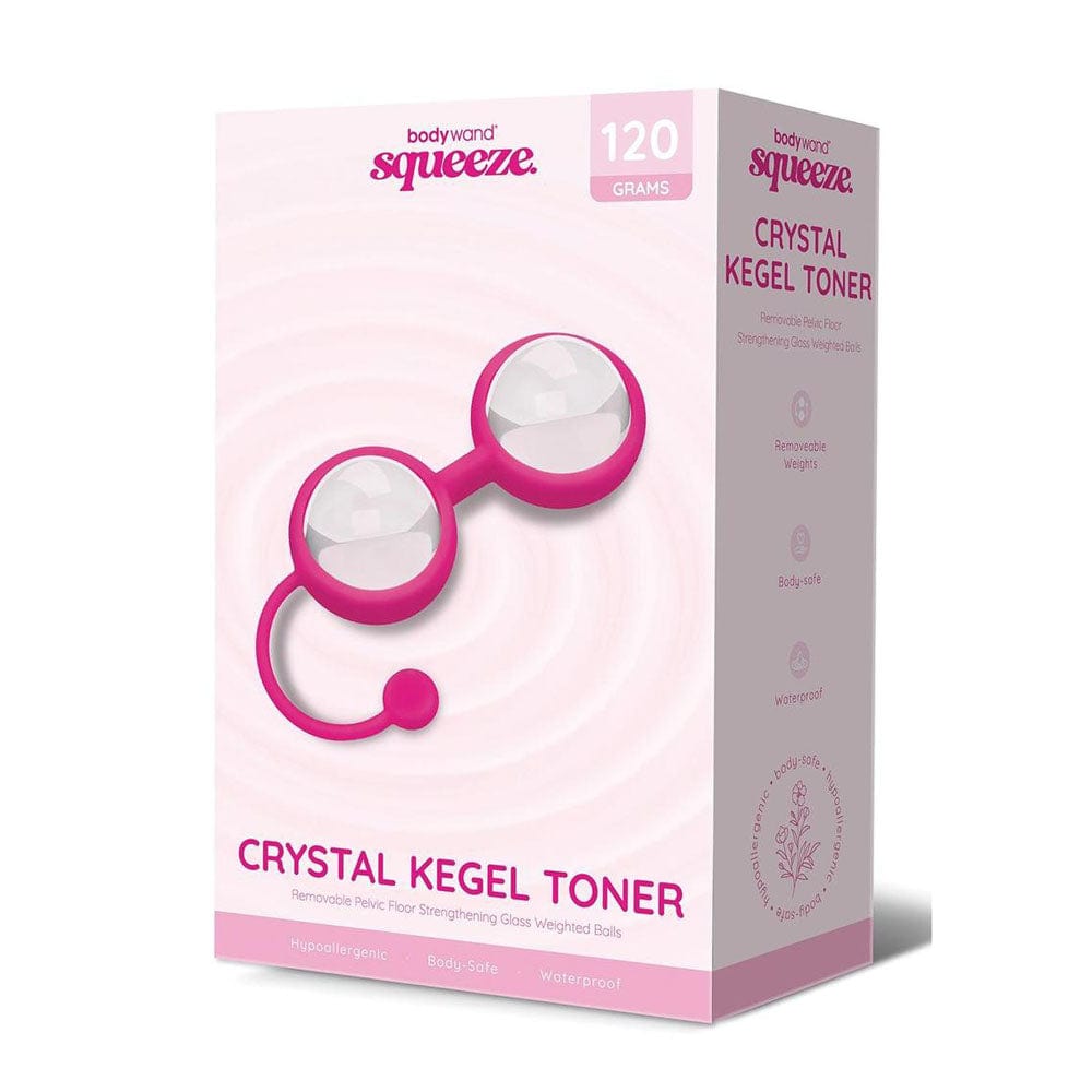 Bodywand Squeeze Crystal Kegel Toner - Glass Weighted Kegel Balls Set Pink