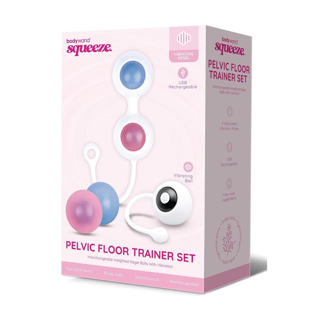 Bodywand Squeeze Pelvic Floor Trainer Set - USB Rechargeable Weighted Vibrating Kegel Set White