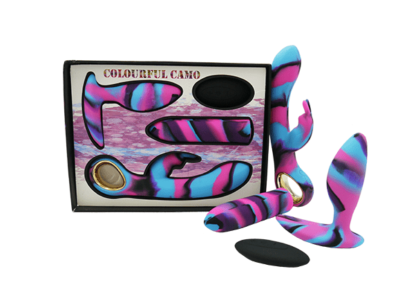 Colourful Camo Lovers Kit Blue Vibrant Vibes Australia - Quality Sex Toys - Great Prices