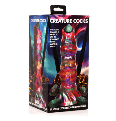 Creature Cock Larva Silicone Ovipositor Dildo w/ Eggs Vibrant Vibes Australia - Quality Sex Toys - Great Prices