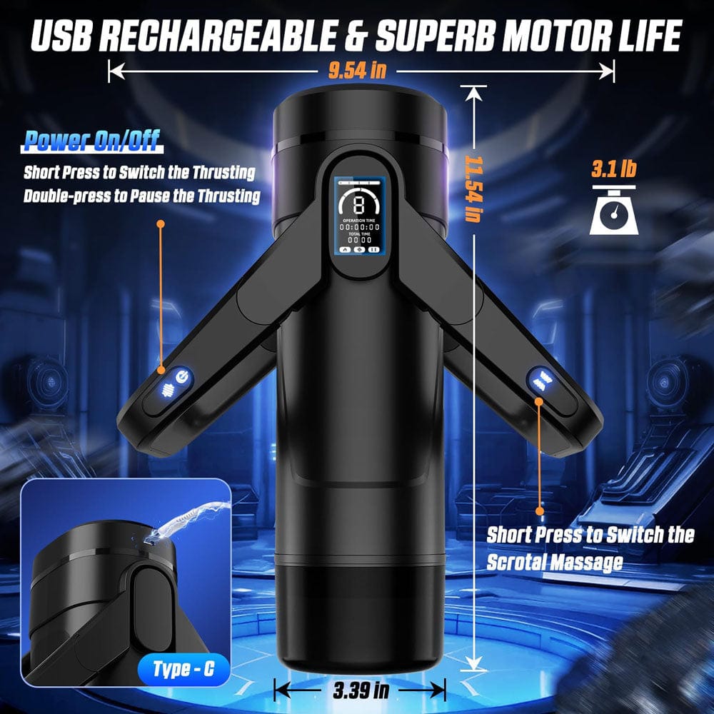 CyberSkin The Wing - USB Rechargeable Thrusting & Massaging Auto Masturbator with Heater