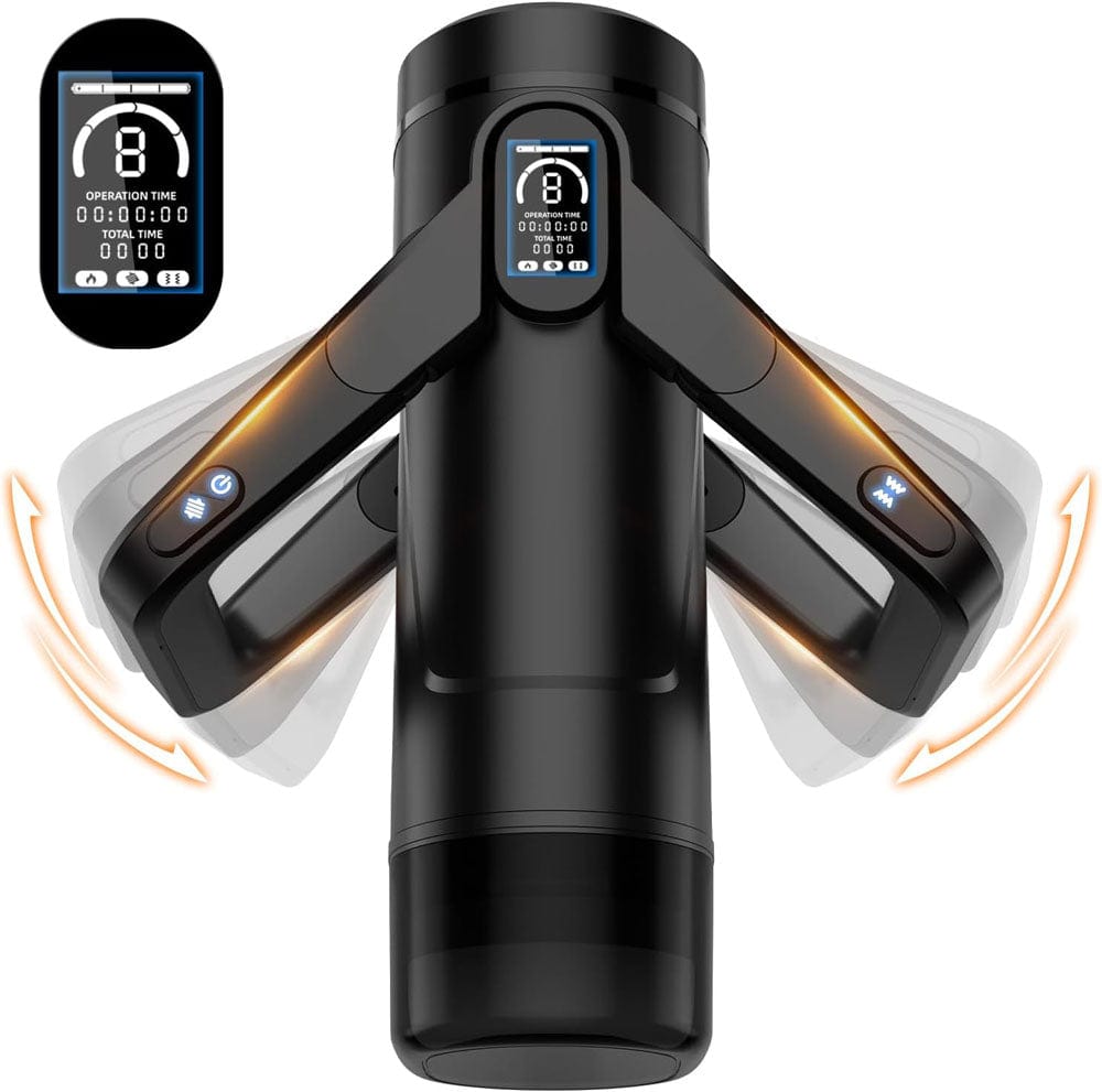 CyberSkin The Wing - USB Rechargeable Thrusting & Massaging Auto Masturbator with Heater Black