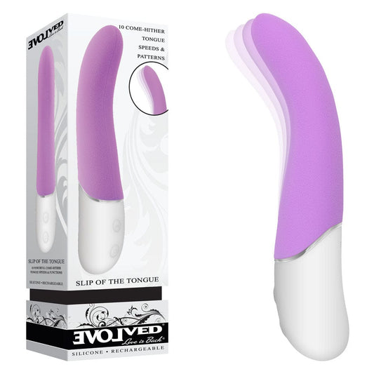 Evolved SLIP OF THE TONGUE - 21.1 cm USB Rechargeable Flicking Tongue Vibrator Purple