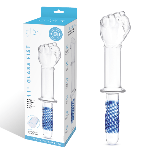 Glas 11" GLASS FIST DOUBLE ENDED WITH HANDLE GRIP Vibrant Vibes Australia - Quality Sex Toys - Great Prices