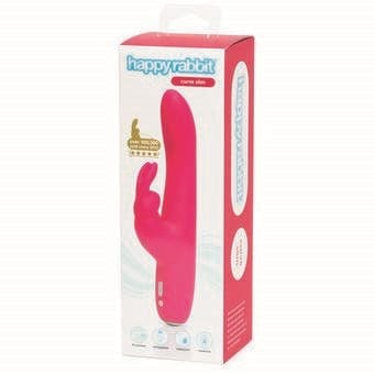 Happy Rabbit Slimline Curve Rechargeable Rabbit Vibrator Pink Vibrant Vibes Australia - Quality Sex Toys - Great Prices