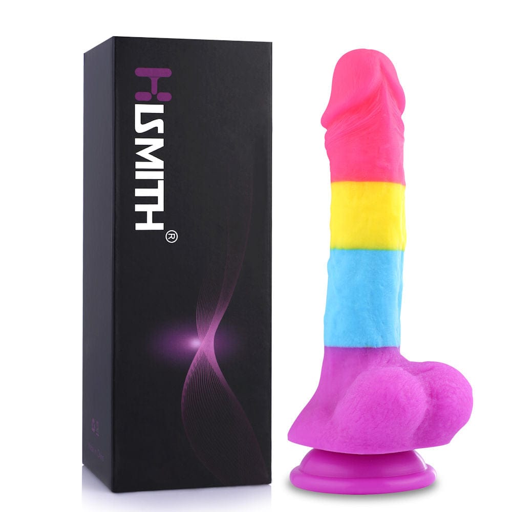 Hismith 8.2in Rainbow Silicone Dildo Vibrant Vibes Australia - Quality Sex Toys - Great Prices