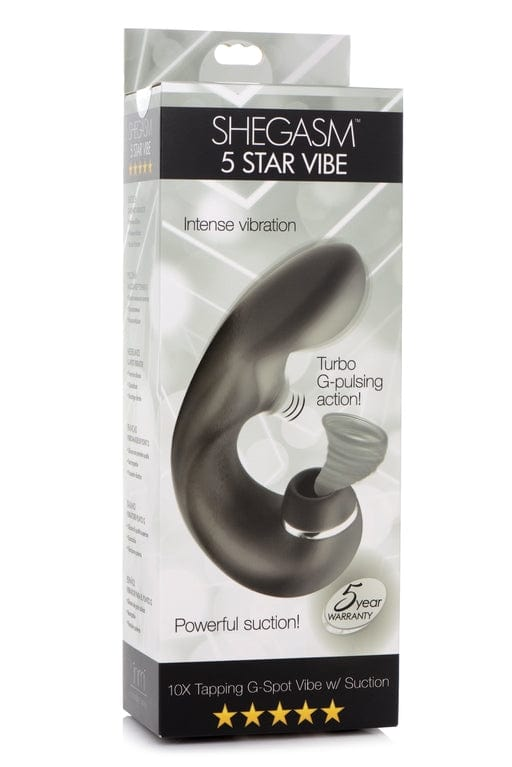 INMI Shegasm 5 Star Tapping G-Spot Vibe w/ Suction Black Vibrant Vibes Australia - Quality Sex Toys - Great Prices
