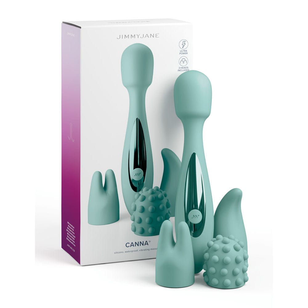 JimmyJane Canna - Teal 21.8 cm Massage Wand with 3 Interchangeable Heads Teal