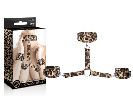 LEOPARD FRENZY COLLAR WITH HAND CUFFS Vibrant Vibes Australia - Quality Sex Toys - Great Prices