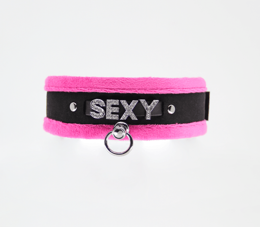 COL016A Collar - Pink - Love in Leather