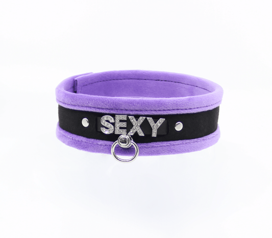 COL016A Collar - Purple - Love in Leather