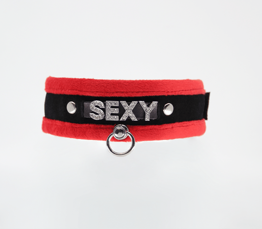 COL016A Collar - Red - Love in Leather