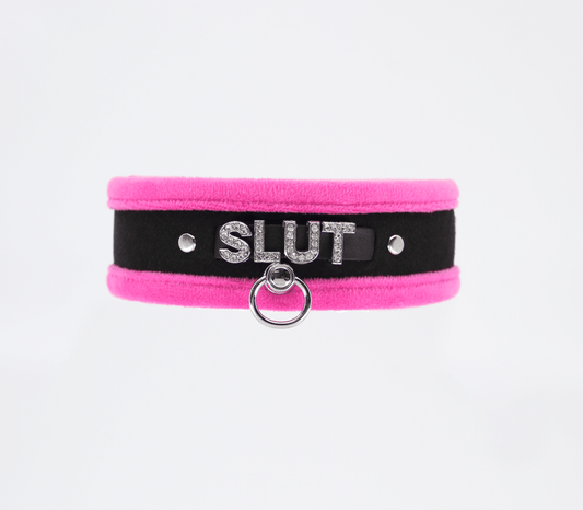 COL016C Collar - Pink - Love in Leather