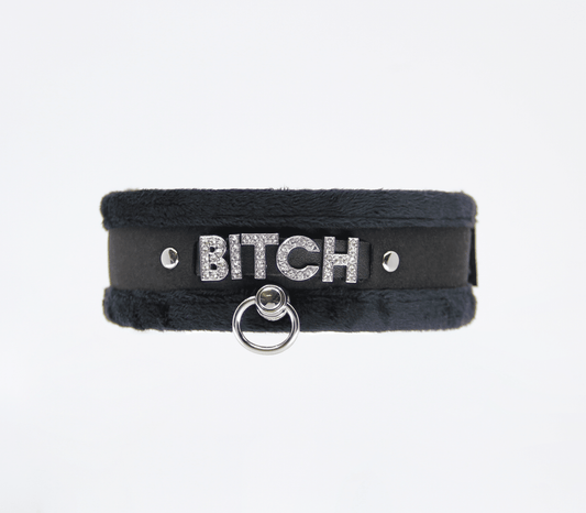 COL016D Collar- Black - Love in Leather