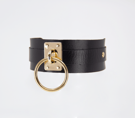 COL049 Collar - Gold - Love in Leather