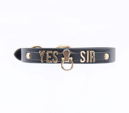 COL074 Yes Sir Collar - Love in Leather