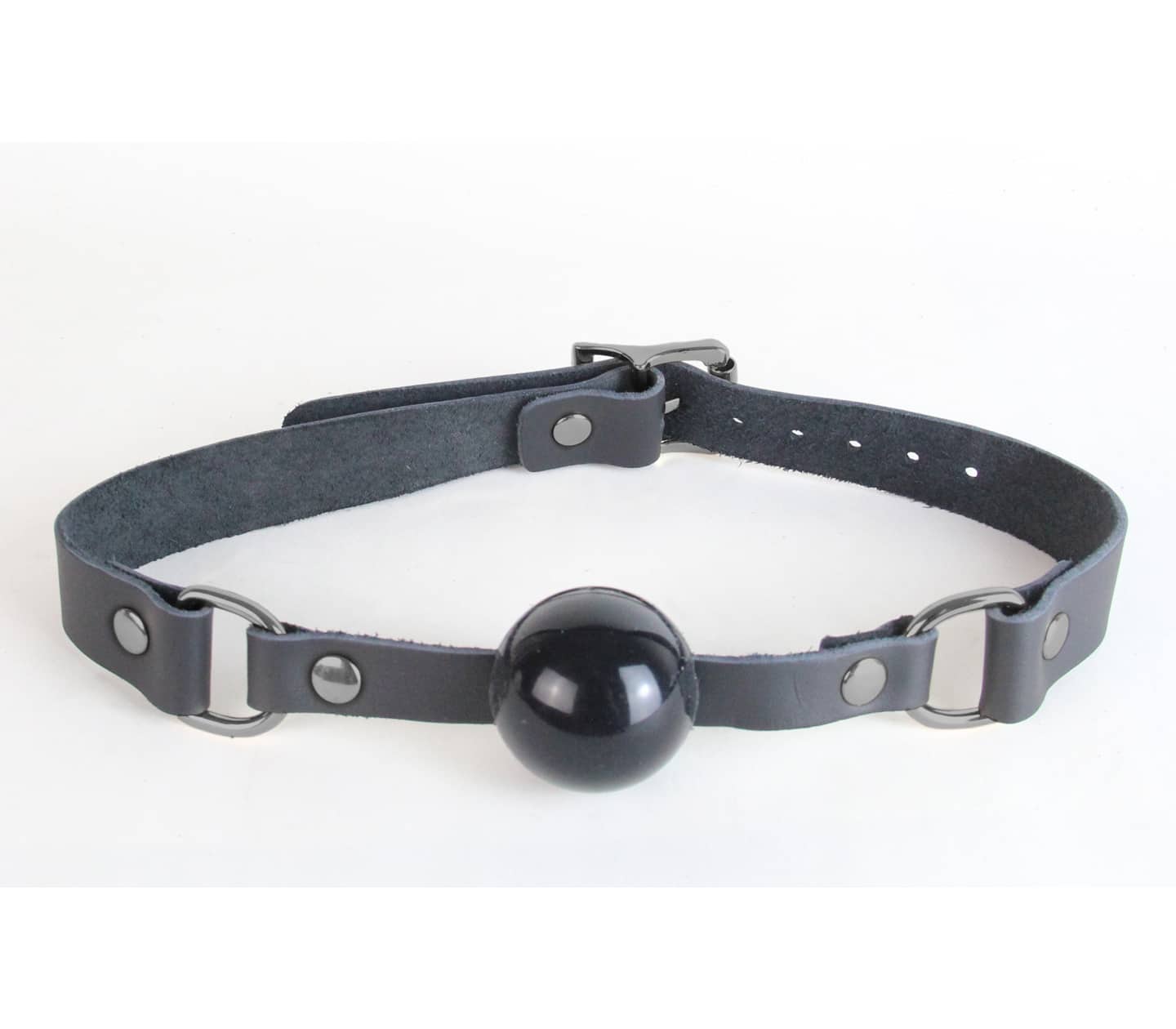 GAG048 Ball Gag - Pewter - Love in Leather